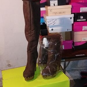 Brown Suede knee boots